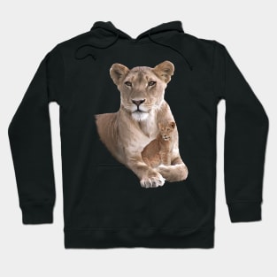 Lioness - Mama with Lion - Baby - Cat in Africa Hoodie